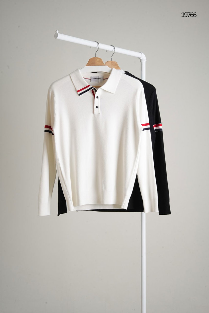 [THOM BROWNE] 톰브라운 카라 삼선 폴로 니트