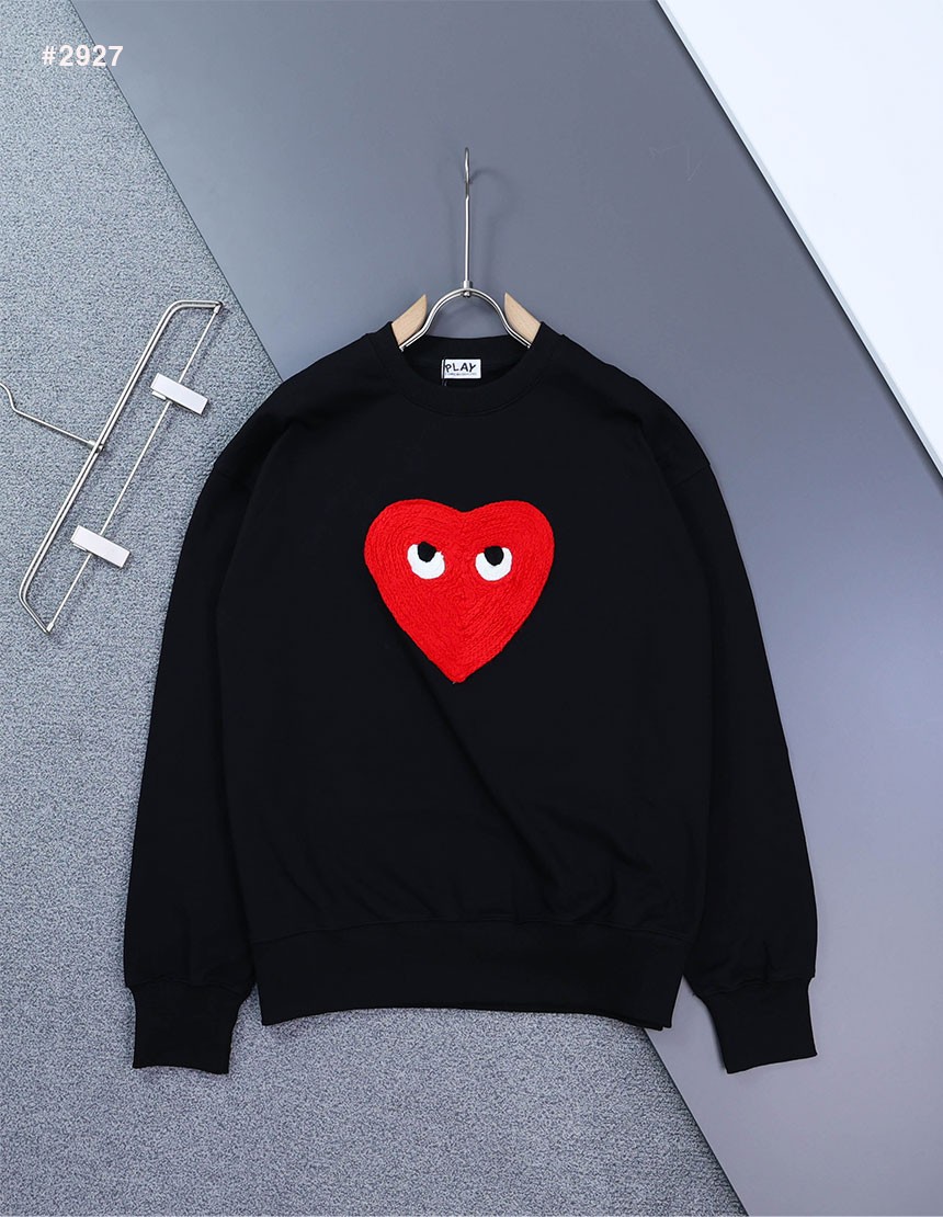 [COMME des GARCONS] 꼼데가르송 하트로고 베이직 라운드 맨투맨