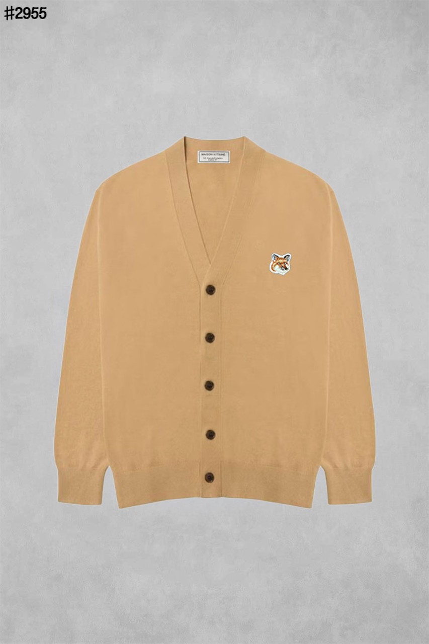 [MAISON KITSUNE] 메종키츠네 폭스 헤드 패치 클래식 브이넥 가디건