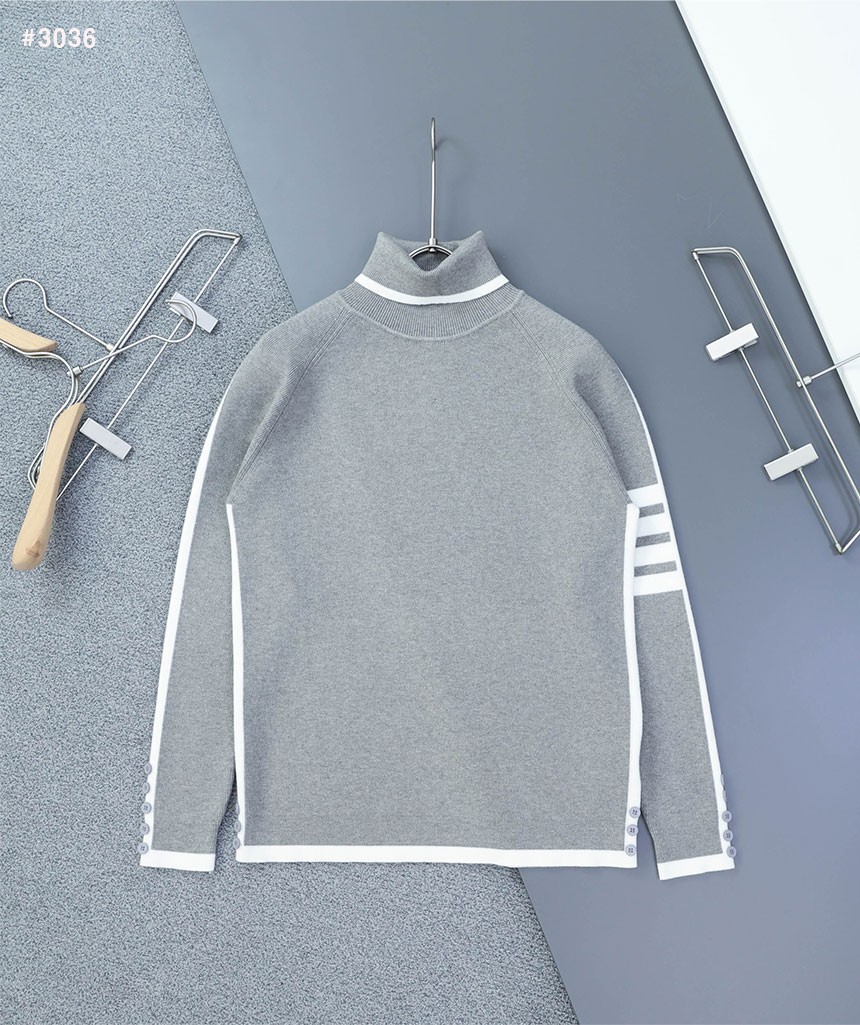 [THOM BROWNE] 톰브라운 밀라노 4바 클래식 울 터틀넥 스웨터