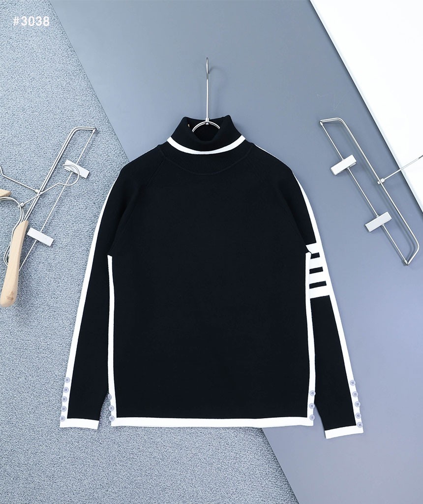 [THOM BROWNE] 톰브라운 밀라노 4바 클래식 울 터틀넥 스웨터