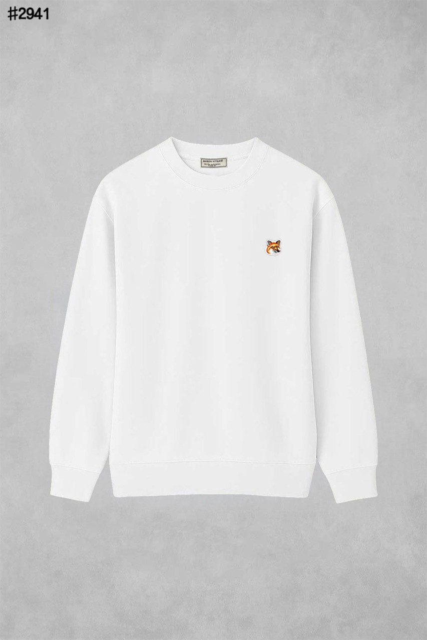 [MAISON KITSUNE] 메종키츠네 폭스 헤드 패치 기모 라운드 맨투맨 티셔츠