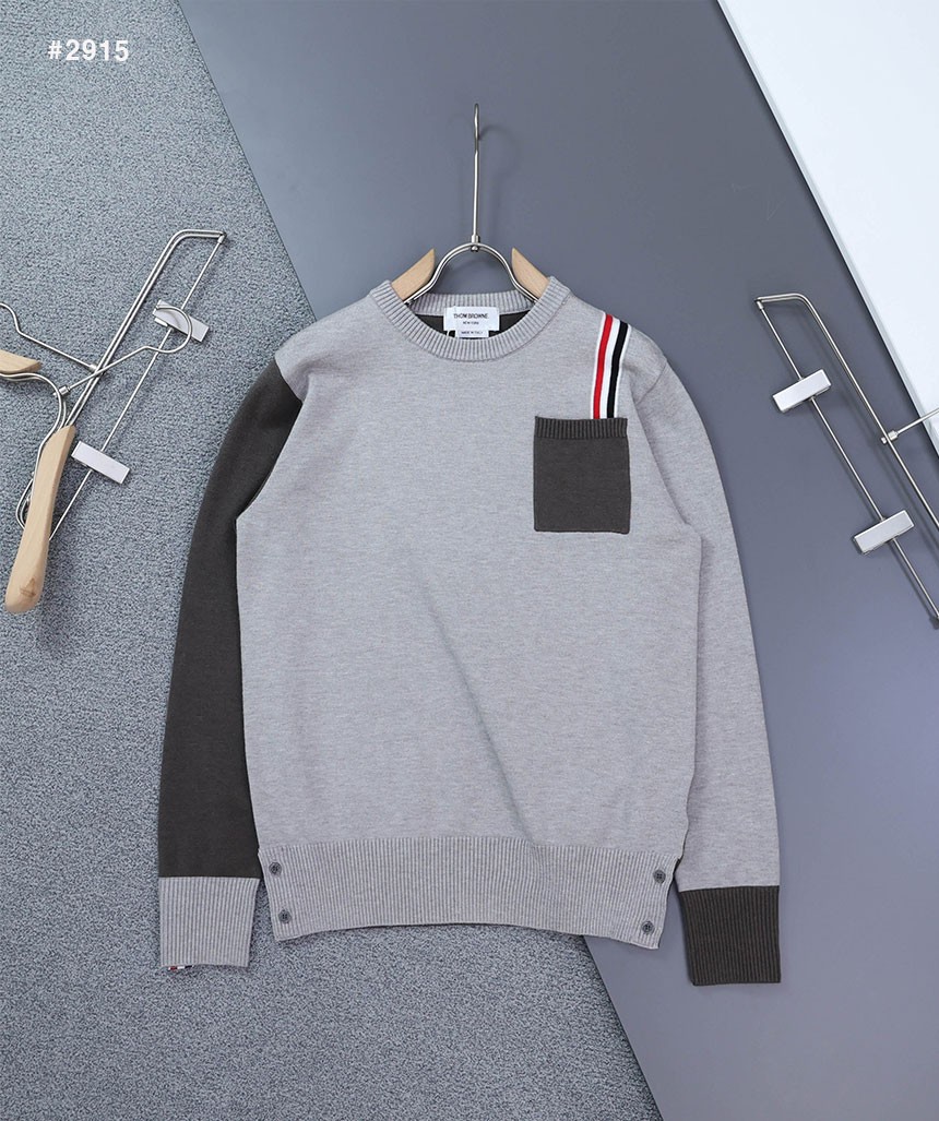 [THOM BROWNE] 톰브라운 밀라노 펀믹스 저지 라운드 니트
