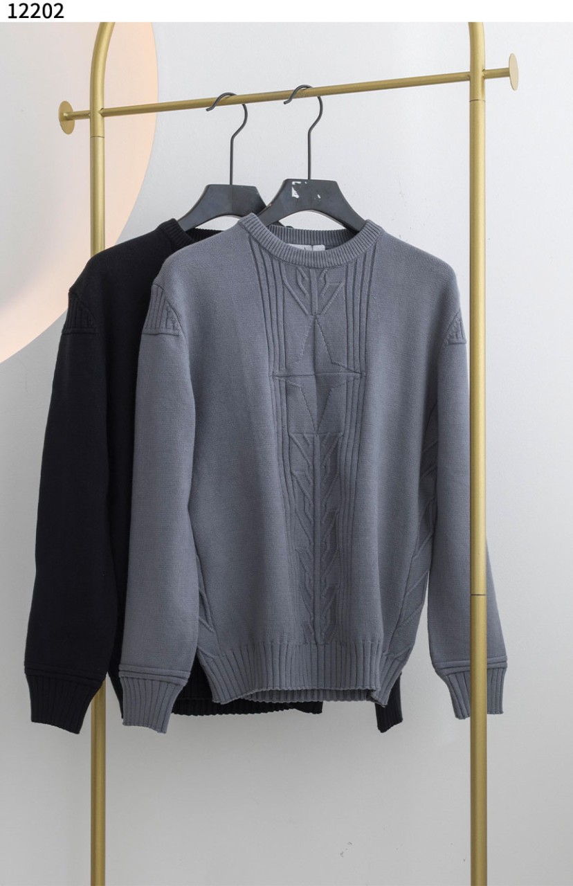 스톤아일랜드 [STONE ISLAND] 꽈배기 패턴 남성 라운드 스웨터 신상입고