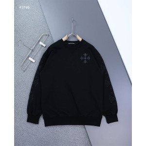 [Chrome Hearts] 크롬하츠 CH플러스 레더 패치 오버핏 라운드 맨투맨