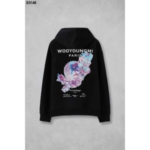 [WOOYOUNGMI] 우영미 3D 코랄 백로고 후드 티셔츠
