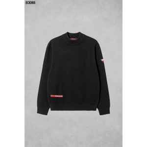 [PRADA] 프라다 레드 라벨 패치 울 자카드 모크넥 니트 풀오버