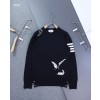 [THOM BROWNE] 톰브라운 인타르시아 4바 라운드 니트