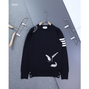 [THOM BROWNE] 톰브라운 인타르시아 4바 라운드 니트