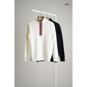 [THOM BROWNE] 톰브라운 반집업 지퍼 라인포인트 니트
