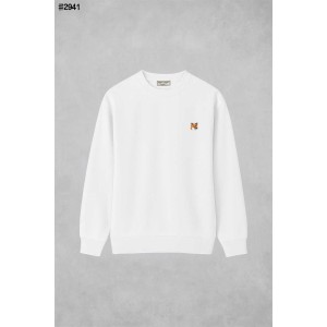 [MAISON KITSUNE] 메종키츠네 폭스 헤드 패치 기모 라운드 맨투맨 티셔츠