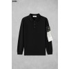[STONE ISLAND] 스톤아일랜드 와펜 패치 롱 슬리브 폴로 티셔츠