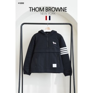 [THOM BROWNE] 톰브라운 도그 자수 4바 아노락 본딩기모 후드자켓