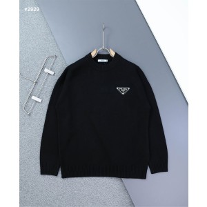 [PRADA] 프라다 빅플레이트 삼각로고 라운드 니트