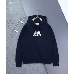 [AMI] 아미 로고 패치 오버핏 후드 맨투맨