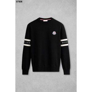 [MONCLER] 몽클레어 자수 로고 밴드 라인 울 블렌드 니트 풀오버