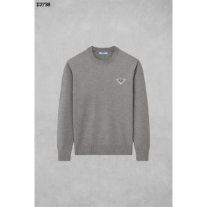 [PRADA] 프라다 트라이앵글 로고 패치 베이직 울 블렌드 니트 풀오버