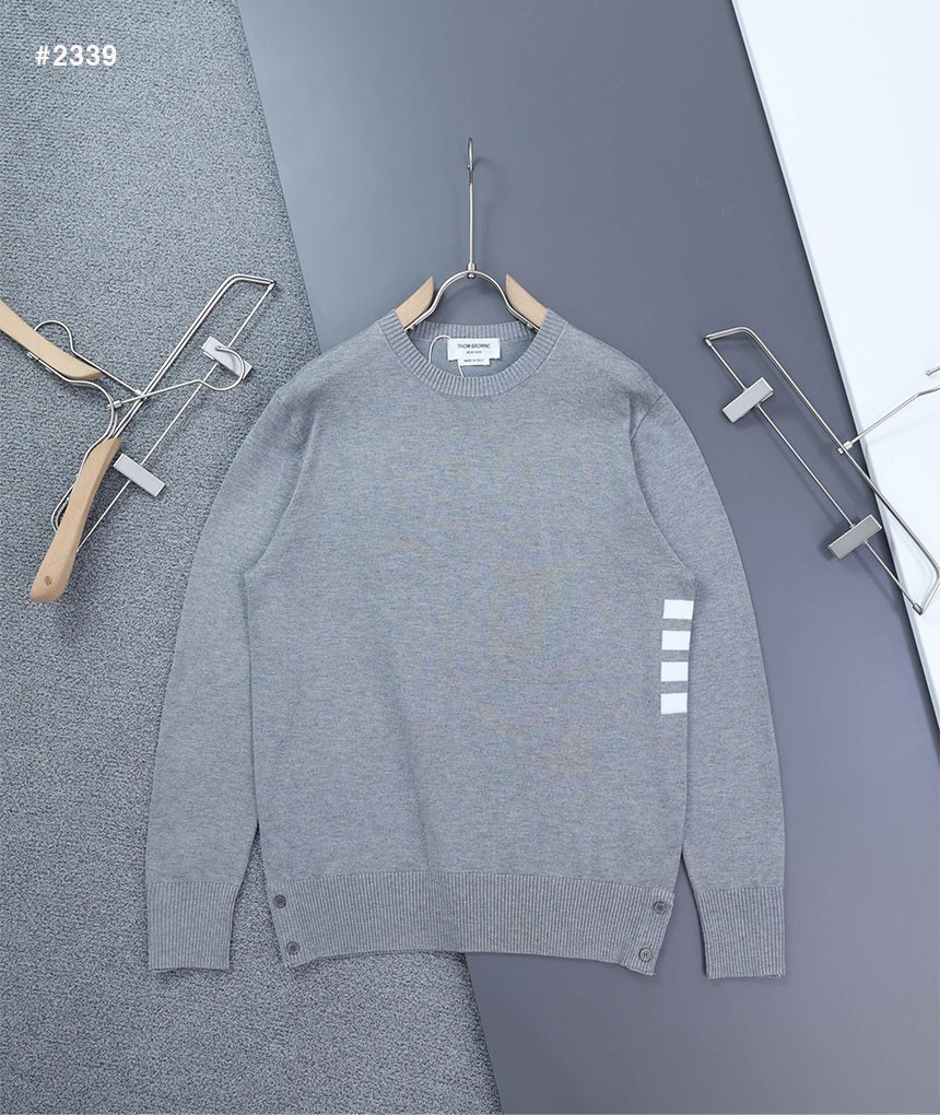 [THOM BROWNE] 톰브라운 밀라노 사선 4바 라운드 니트