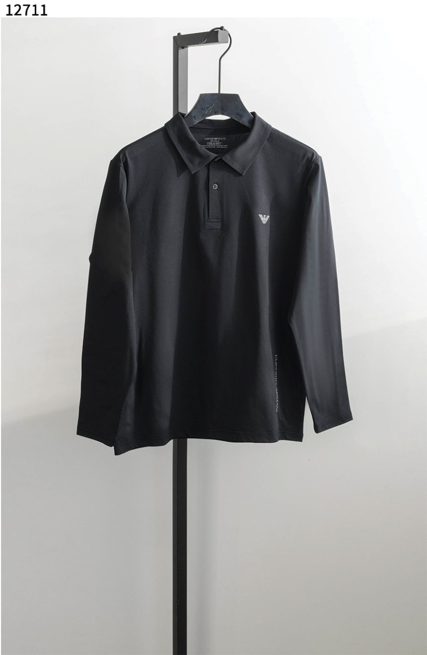 엠포리오아르마니 [Emporio Armani] Emporio Armani 로고 프린트 긴소매 폴로 셔츠 신상입고