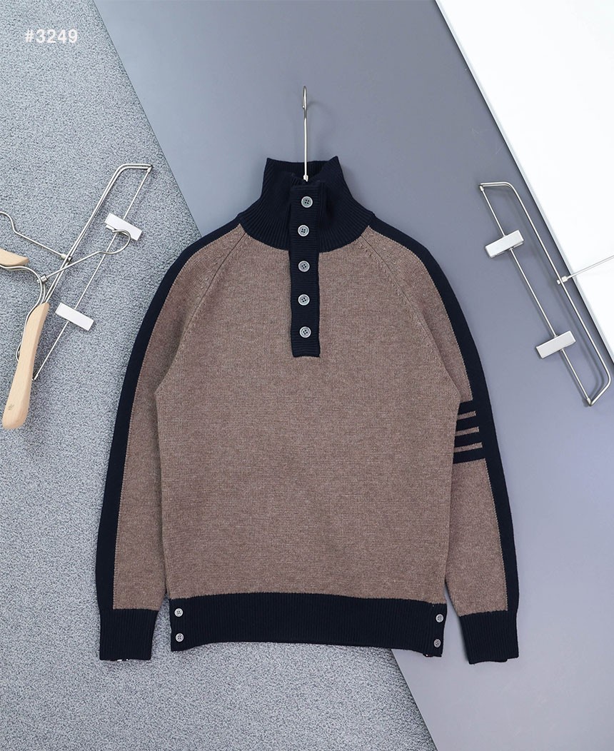 [THOM BROWNE] 톰브라운 밀라노 사선 4바 폴라넥 스웨터