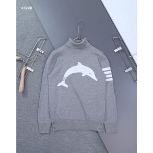 [THOM BROWNE] 톰브라운 밀라노 사선 4바 폴라넥 스웨터