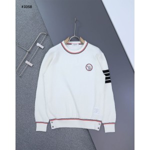 [THOM BROWNE] 톰브라운 사선 4바 헥터 라운드 니트