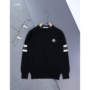 [MONCLER] 몽클레어 클래식 암로고 자수 라운드 니트