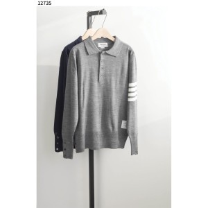 톰브라운 [Thom Browne] 남성 파인 메리노 4-바 폴로 니트 셔츠 신상입고
