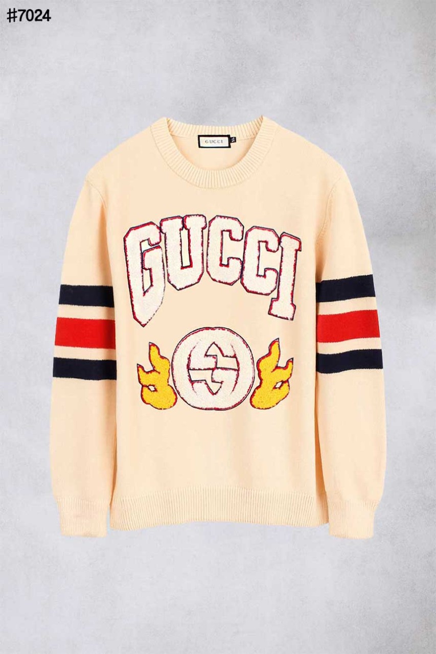 [GUCCI] 구찌 엠브로이더리 인터로킹 울 니트 풀오버