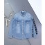 [MONCLER] 몽클레어 그레노블 레터링 로고 워싱 데님 셔츠