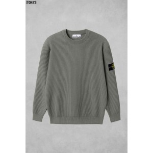 [STONE ISLAND] 스톤아일랜드 와펜 패치 베이직 리브 크루넥 니트 풀오버