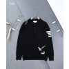 [THOM BROWNE] 톰브라운 남성 페더 인타르시아 4바 카라 니트