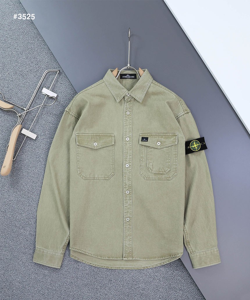 [STONE ISLAND] 스톤아일랜드 클래식 와펜 포켓 셔츠