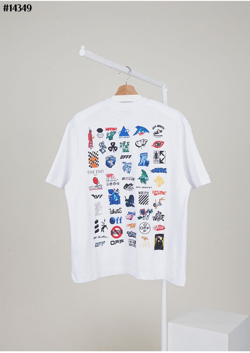 [OFF-WHITE] 오프화이트 남성 로직 슬림 그래픽 코튼 티셔츠