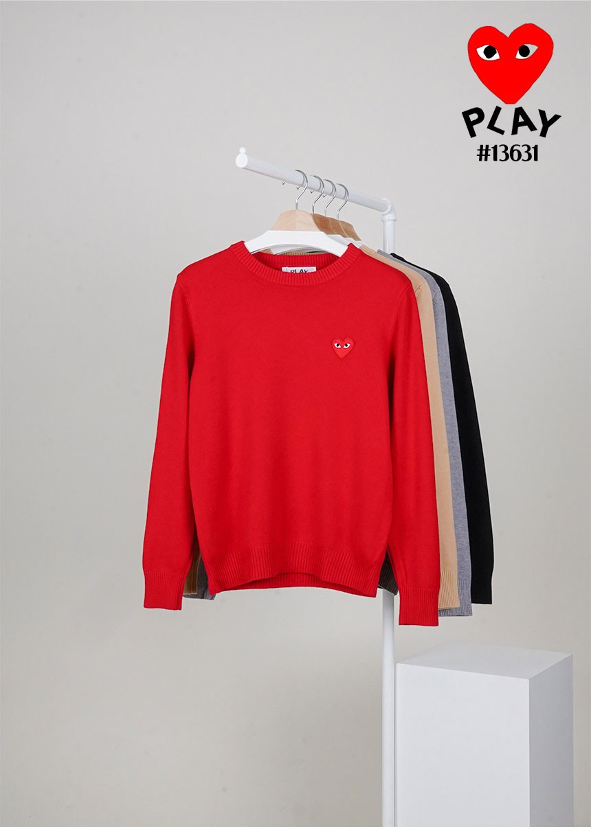 [Comme des Garcons] 꼼데가르송 남여공용 하트로고 크루넥 풀오버니트