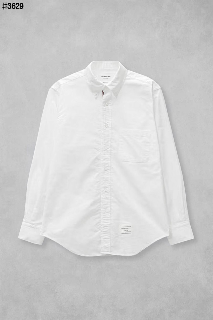 [THOM BROWNE] 톰브라운 히든 클래식 화이트 옥스포드 버튼 다운 셔츠