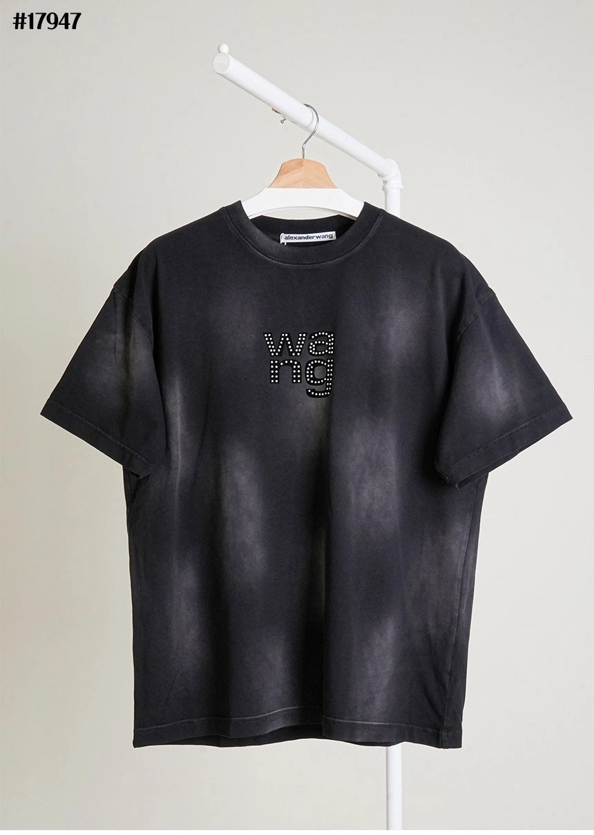 [Alexander Wang] 알렉산더왕 가먼트다이드 도트 로고 오버사이즈 티셔츠