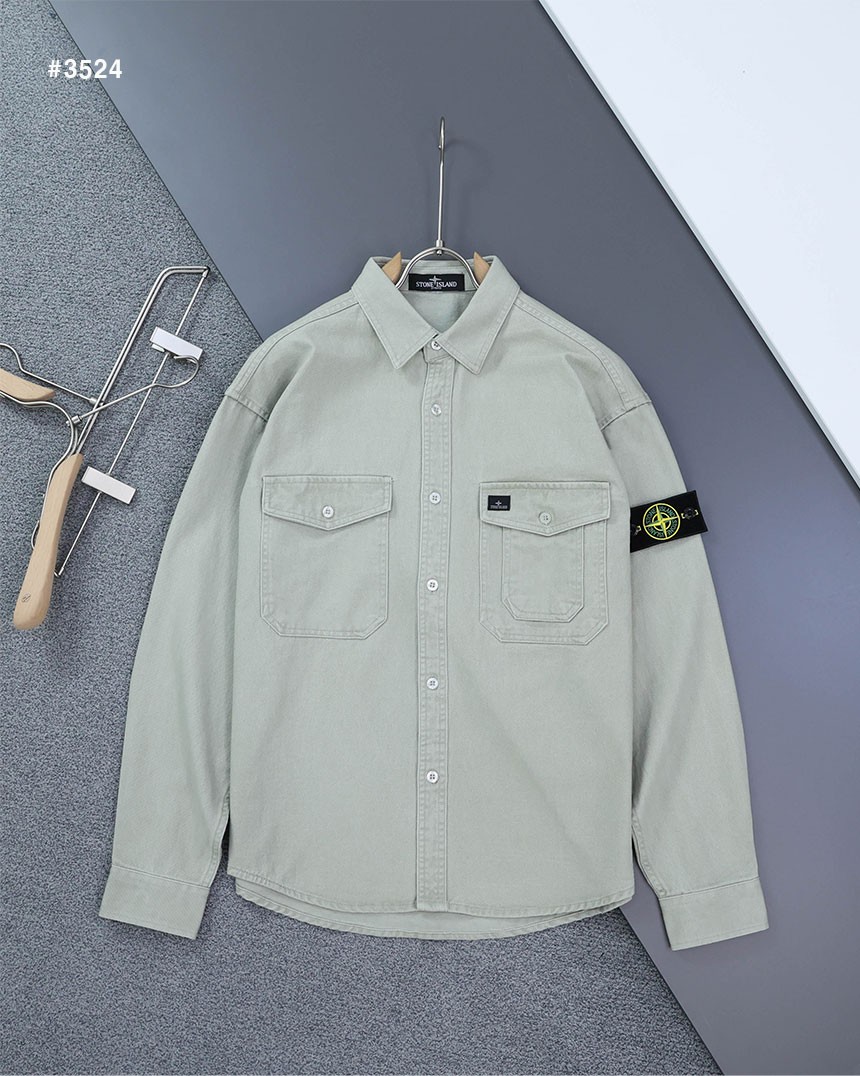[STONE ISLAND] 스톤아일랜드 클래식 와펜 포켓 셔츠