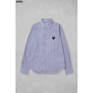 [Comme des Garcons] 꼼데가르송 스트라이프 블랙 하트 포플린 셔츠