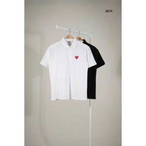 [Comme des Garcons] 꼼데가르송 레드 하트 로고 폴로 반팔 카라티셔츠
