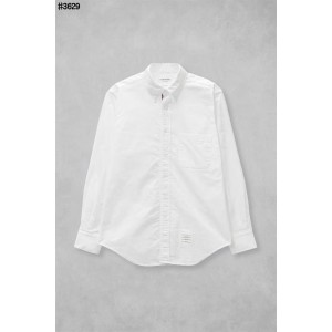 [THOM BROWNE] 톰브라운 히든 클래식 화이트 옥스포드 버튼 다운 셔츠