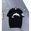 [THOM BROWNE] 톰브라운 돌핀 인타르시아 라운드 반팔 니트