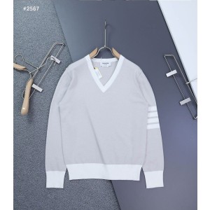 [THOM BROWNE] 톰브라운 밀라노 4바 울 V넥 니트