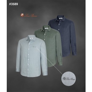 [LORO PIANA] 로로피아나 린넨 샴브레이 셔츠