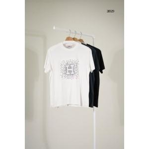 [HERMES] 에르메스 H 로고 패턴 자수 실켓 티셔츠