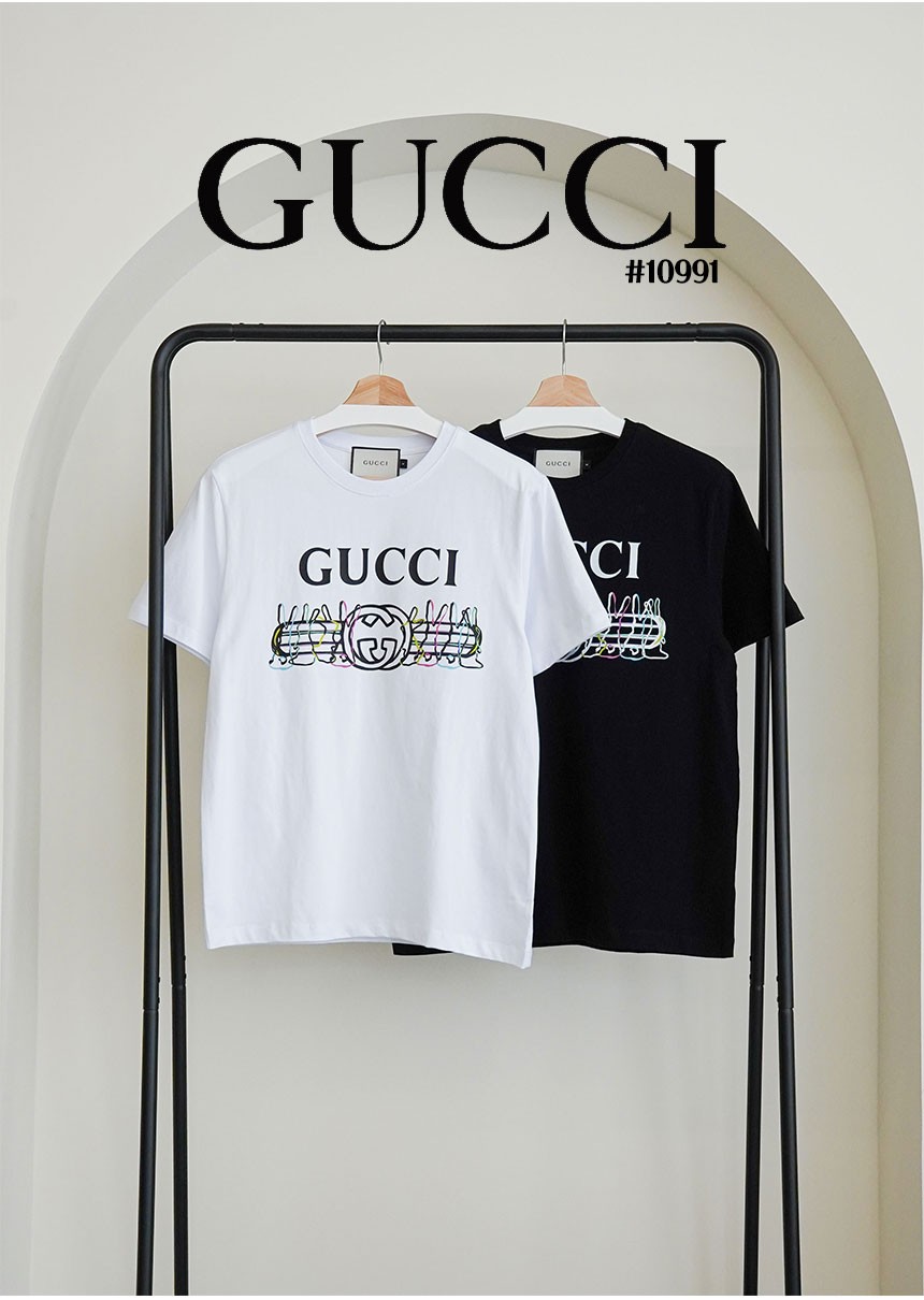 [GUCCI] 구찌 매장판  23SS GG로고 그래피티 프린트 코튼 저지 반팔티