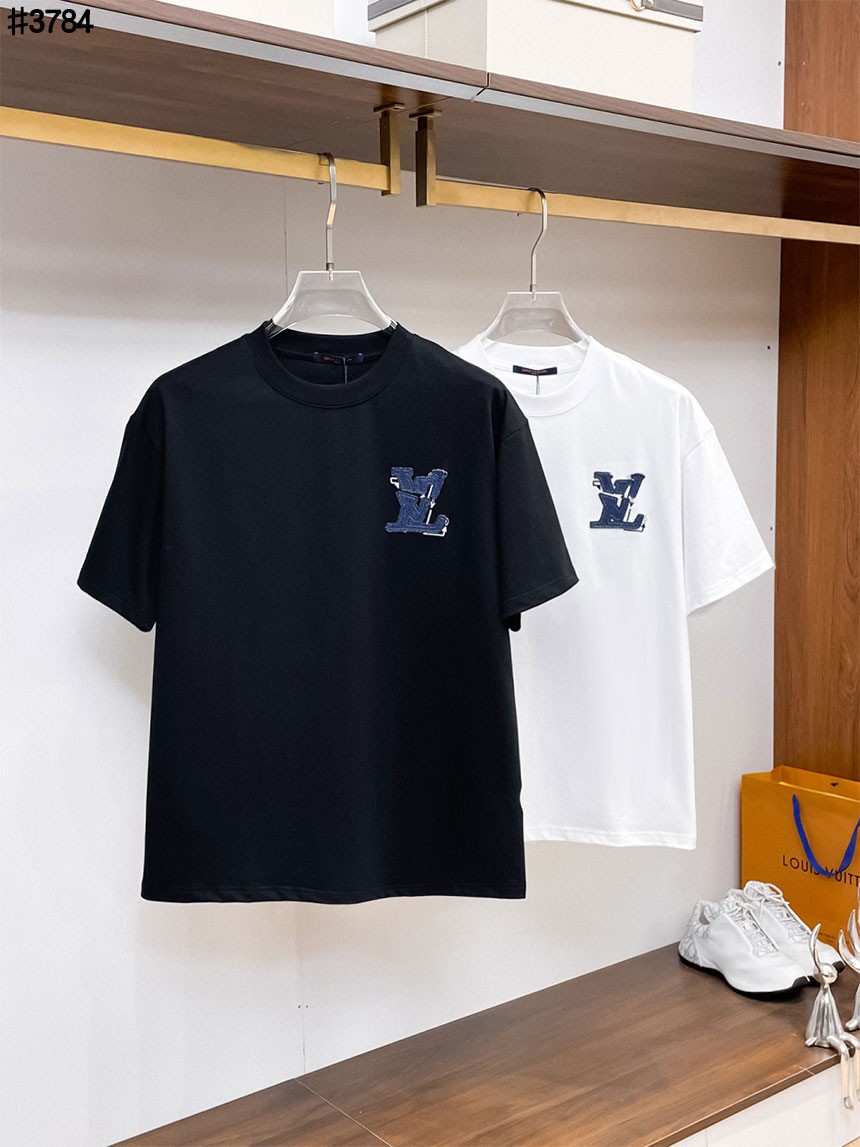 [LOUIS VUITTON] 루이비통 LV 데님 사이드 업 숏 슬리브 티셔츠