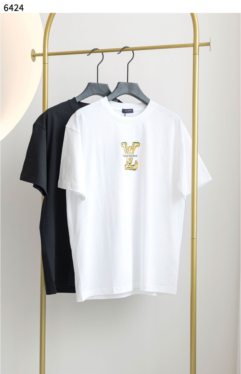 루이비통 [Louis Vuitton] 옐로우 로고 코튼 반팔 티셔츠