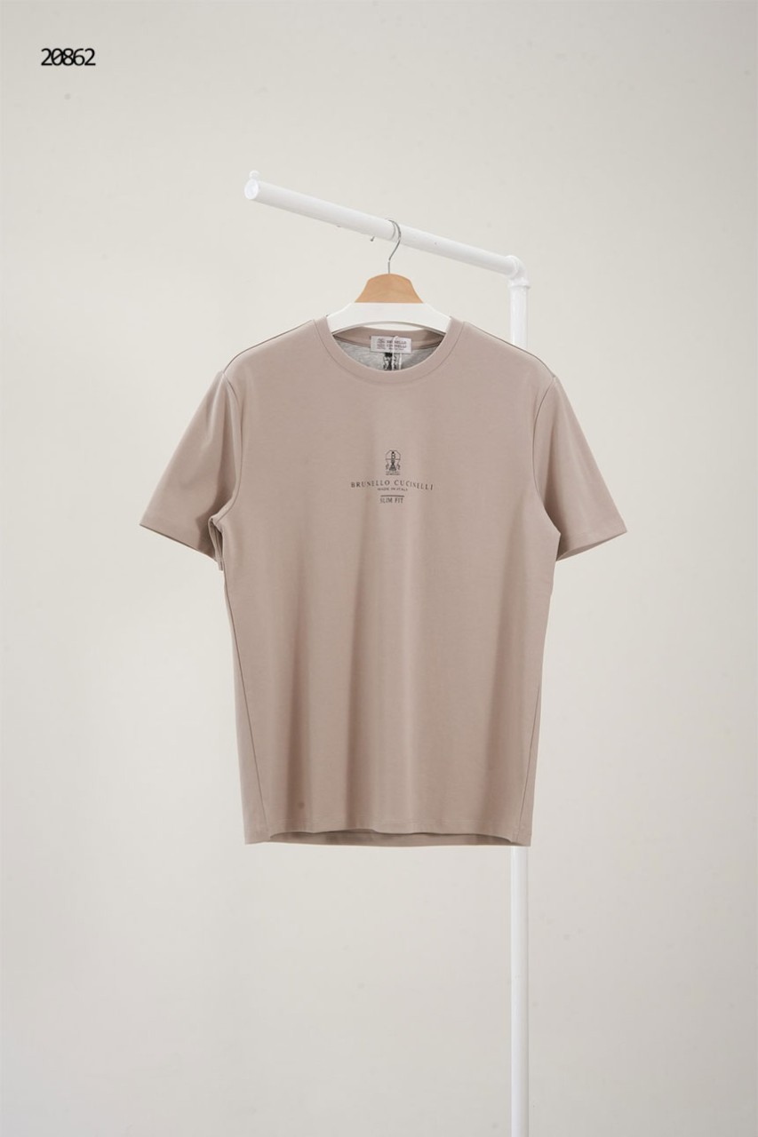 [BRUNELLO CUCINELLI] 브루넬로 쿠치넬리 심플 프린팅 슬림핏 슬리브 반팔 티셔츠