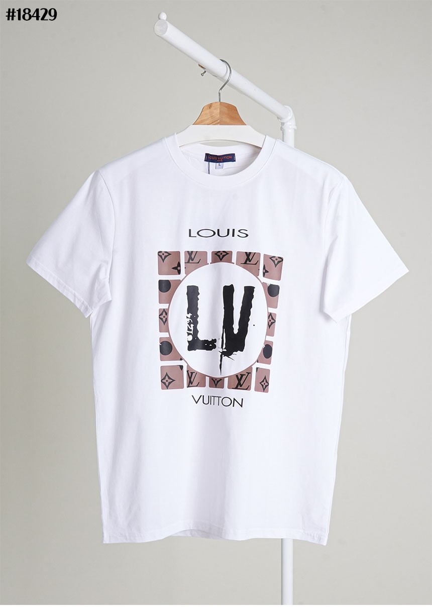 [Louis Vuitton] 루이비통 스퀘어 모노그램 LV 숏 슬리브 그래픽 티셔츠